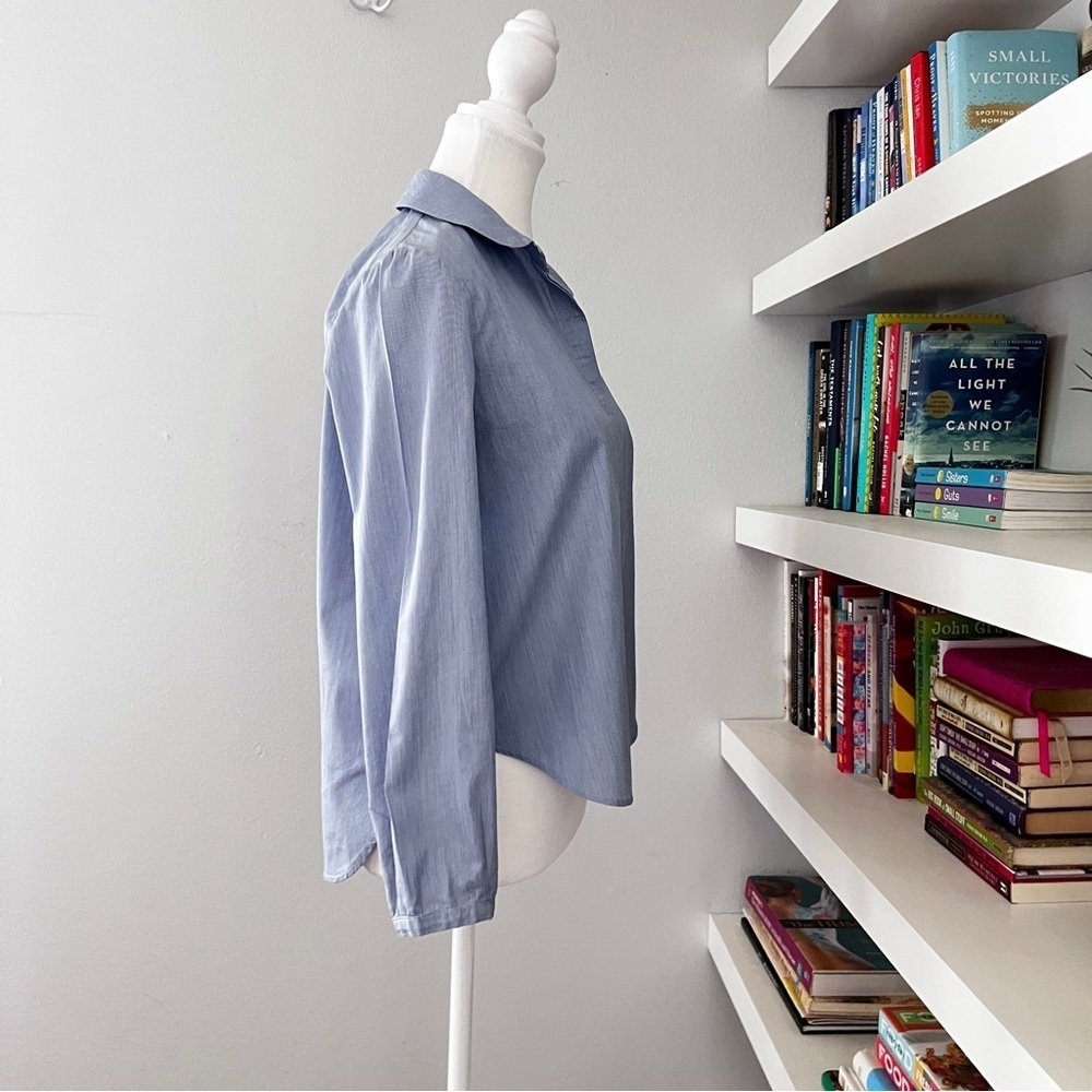 Tara Jarmon Blue Button Down striped shirt size EU 36 or US 6 - Picture 6 of 13